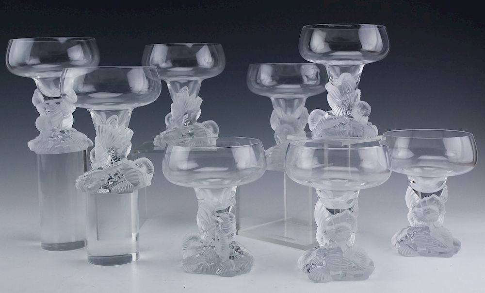 Appraisal: Set Royales De Champagne ATLANTIS Crystal Stems Set of eight