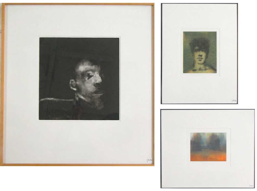 Appraisal: STEPHEN HAYES THREE MONOTYPE PRINTS ON PAPER Oregon born A