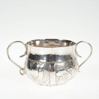 Appraisal: Charles II sterling silver caudle cup London circa maker's mark