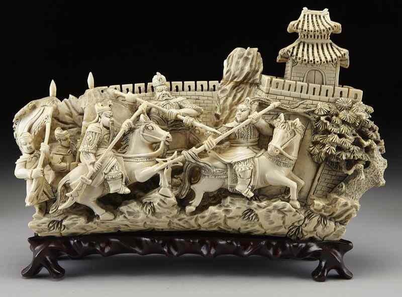 Appraisal: Chinese carved ivory figural group International buyers should note that