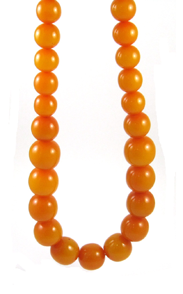 Appraisal: BALTIC PRESSED AMBER BEAD NECKLACE measuring - inches in length