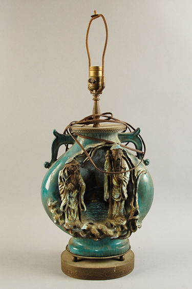 Appraisal: A Figural Art Vase Conversion Lamp in the Chinese taste