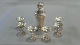 Appraisal: A seven piece Austro-Hungarian silver liquer service