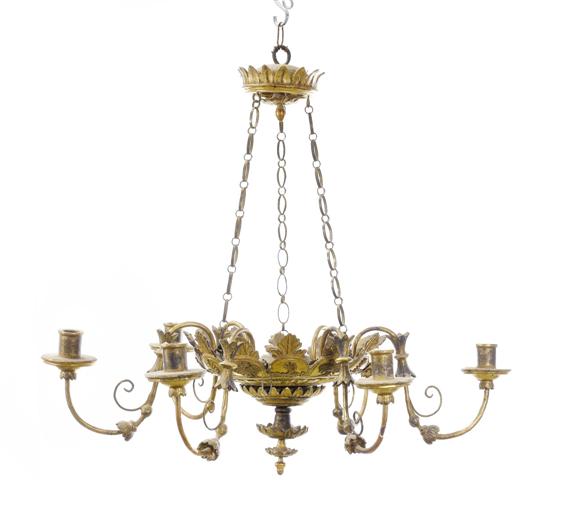 Appraisal: CHANDELIER Biedermeier Germany or Austria circa Carved and gilt wood