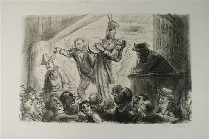 Appraisal: Reginald Marsh American - lithograph Huber's Museum x full margins