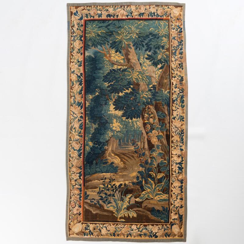 Appraisal: Flemish Verdure Tapestry Fragment Approximately ft in x ft in