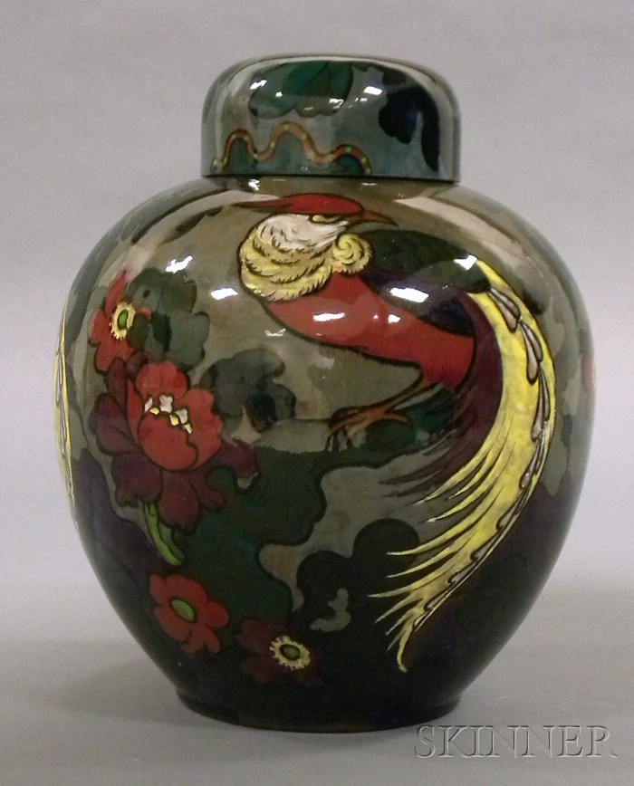 Appraisal: Decoro Pottery Glazed and Decorated Ginger Jar decorated with three