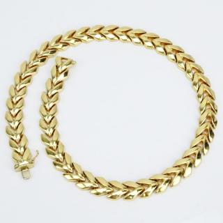 Appraisal: Vintage Italian Karat Yellow Gold Chevron Link Necklace Vintage Italian