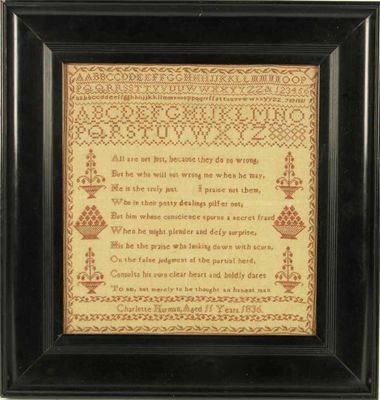 Appraisal: A William IV sampler by Charlotte Norman aged Years worked