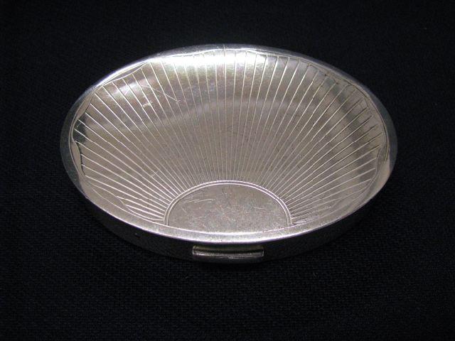 Appraisal: Sterling Silver Oval Compact Elizabeth Arden