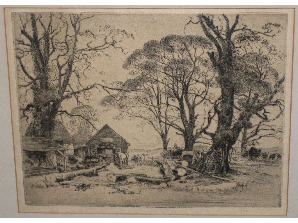 Appraisal: EDWARD MILLINGTON SYNGE THE SAWMILL Etching signed in pencil