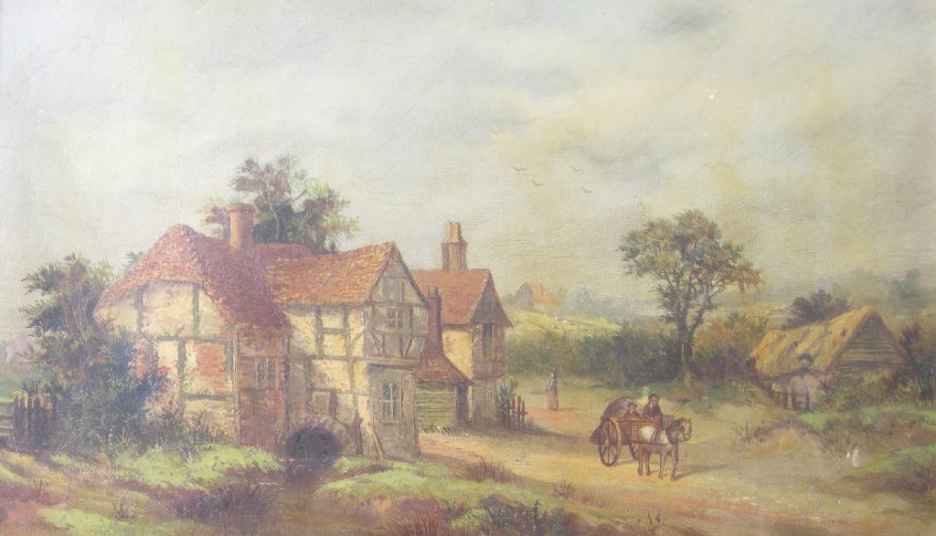 Appraisal: WILLIAM STONE JNR A rustic Landscape with a Cart by