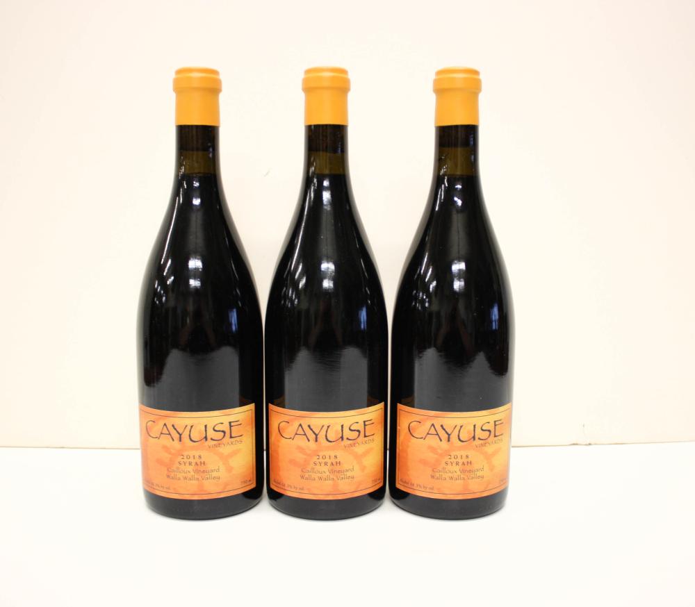 Appraisal: THREE BOTTLES OF VINTAGE CAYUSE VINEYARDS RED WINE Syrah Cailloux