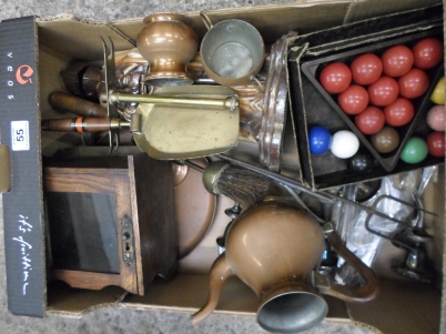 Appraisal: Tray to include Metal Wares to include Candlesticks Smokers Box