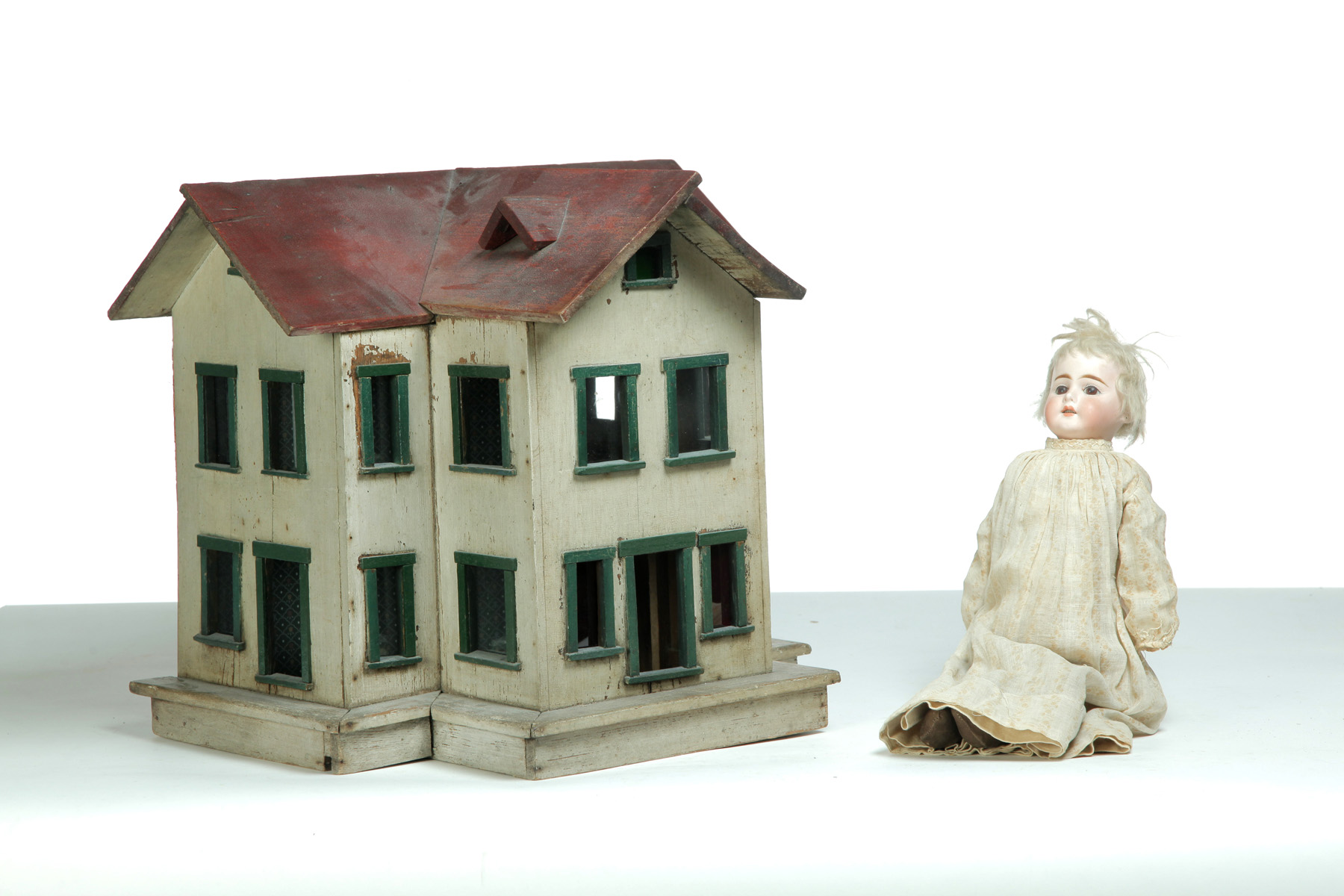 Appraisal: DOLL HOUSE AND DOLL American and German early th century