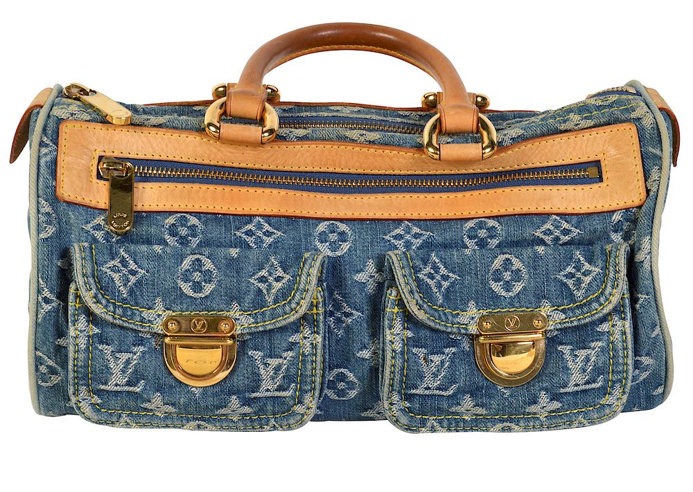 Appraisal: Blue Denim Louis Vuitton 'Neo Speedy' Bag Speedy'Bag Louis Vuitton