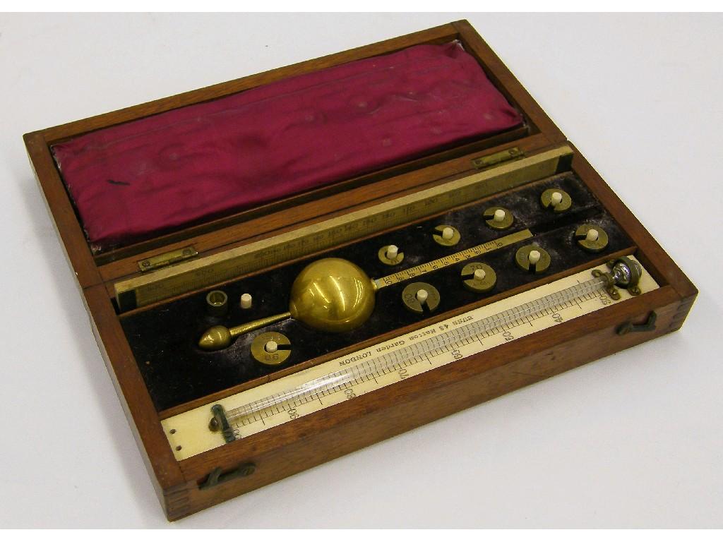 Appraisal: Sikes hydrometer complete within a mahogany case wide