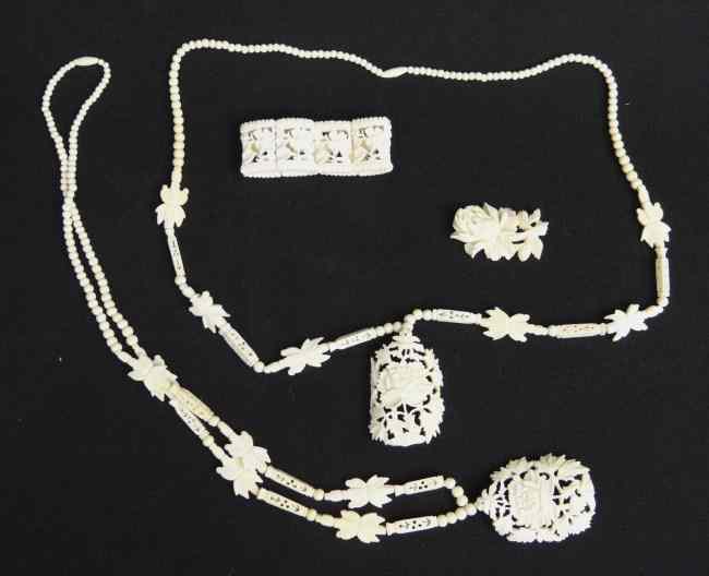 Appraisal: Lot pcs Asian bone jewelry