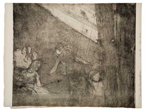 Appraisal: EDGAR DEGAS Two aquatints with etching Danseuses dans la Coulisse