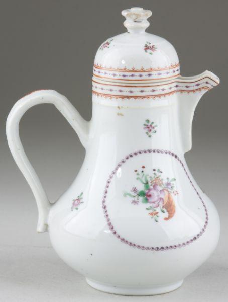 Appraisal: Chinese Export Porcelain Chocolate Pot th century unusual diminutive size