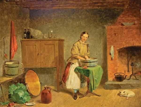 Appraisal: FRANCIS WILLIAM EDMONDS American - ''Dame in Kitchen'' oil on