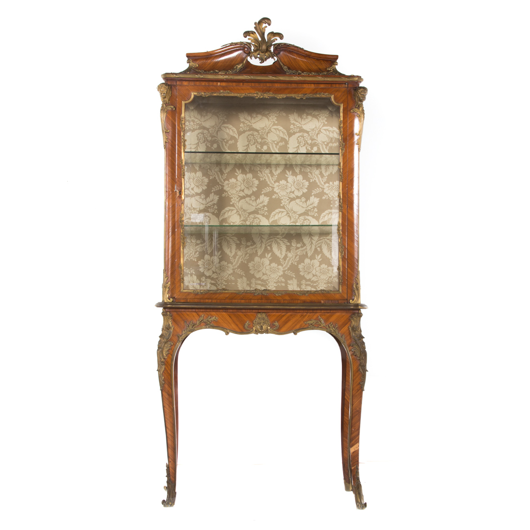 Appraisal: Louis XV style rosewood ormolu mounted vitrine early th century