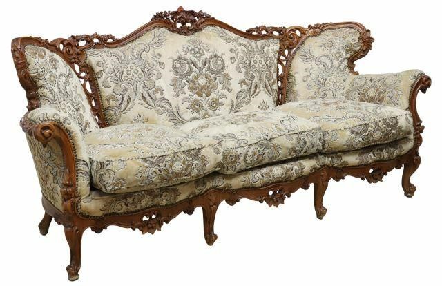 Appraisal: Italian Louis XV style sofa early th c having foliate