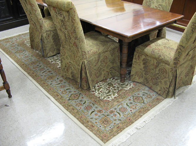 Appraisal: HAND KNOTTED ORIENTAL SILK AND WOOL CARPET Indo-Persian overall floral