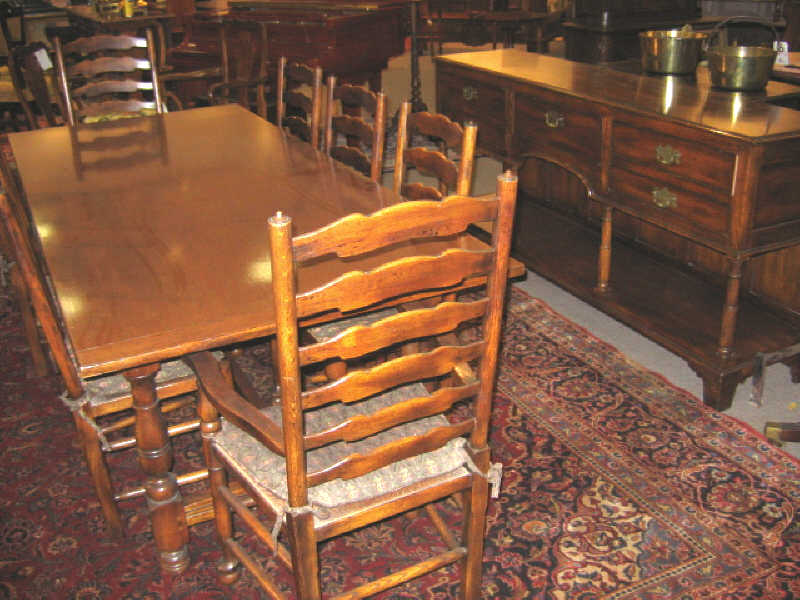 Appraisal: JOHN WIDDICOMB OAK TEN PIECE DINING ROOM SET Including a