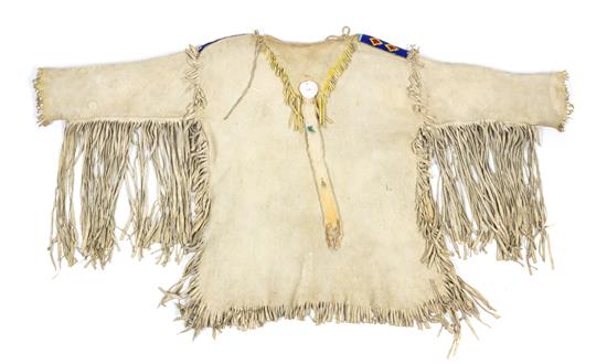 Appraisal: Sale Lot A Crow Boy's Hide Shirt having beaded decoration