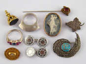 Appraisal: A mixed lot including a diamond set silver ring a