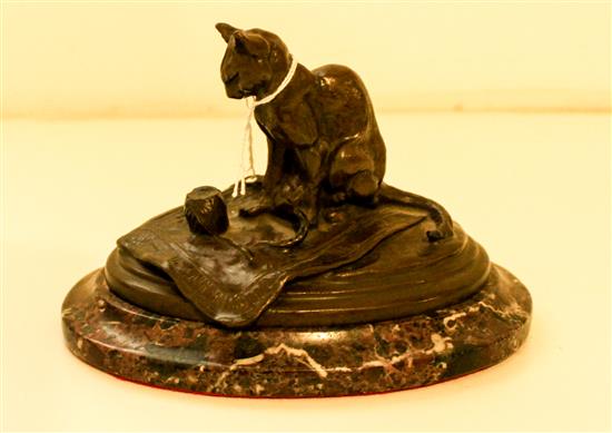 Appraisal: Sale Lot A Bronze Animalier Figure of a cat Height