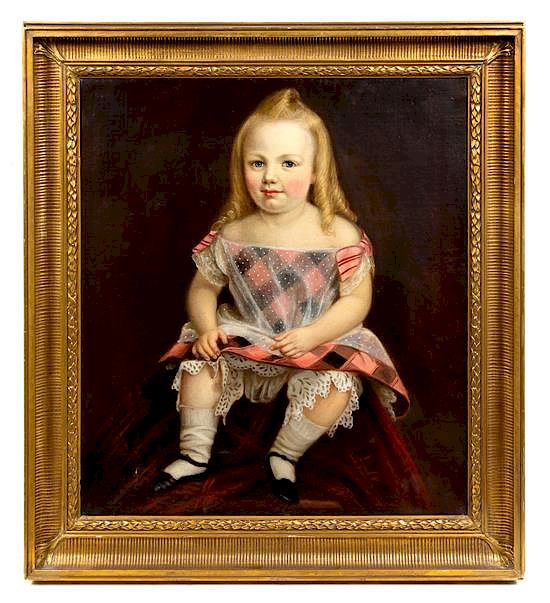 Appraisal: Probably English th Century Portrait of a Young Girl with