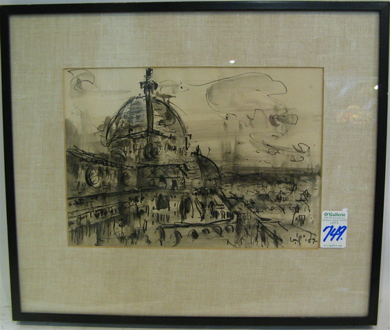 Appraisal: WINSOR UTLEY PEN BRUSH AND INK DRAWING Los Angeles California