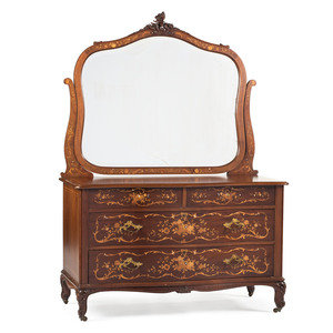 Appraisal: An Aesthetic Movement Mahogany Inlay and Mother of Pearl Bedroom