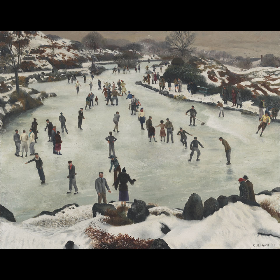 Appraisal: Richard Eurich - British THE FROZEN TARN Oil on canvas