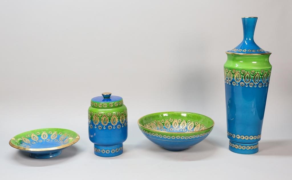 Appraisal: pieces Rosenthal Netter pottery Circa mid th century lidded vases