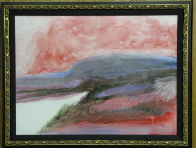 Appraisal: Linda Hervia unknown x watercolor signed lower right expressionist landscape