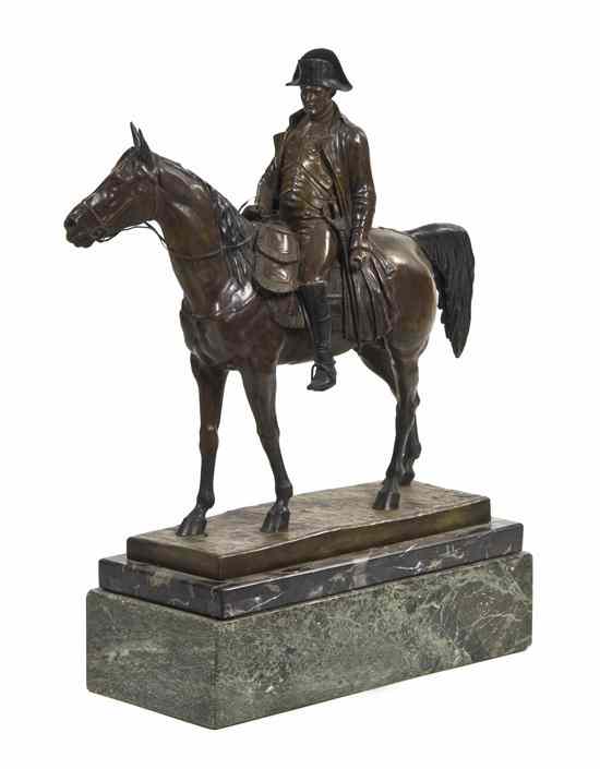 Appraisal: A French Bronze Figural Group Morise depicting Napoleon on horseback