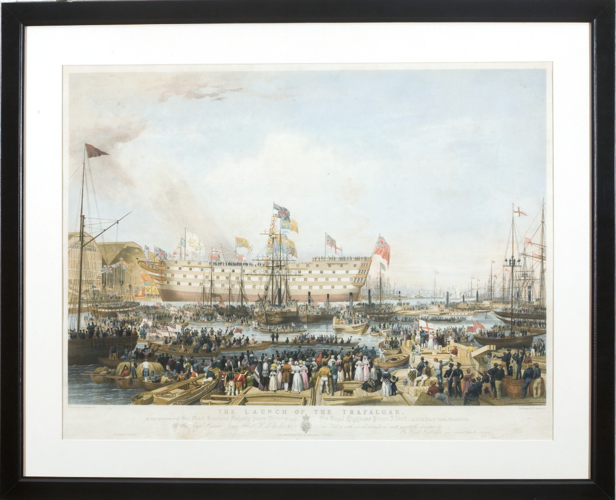 Appraisal: THE LAUNCH OF THE TRAFALGAR IN THE PRESENCE OF HER