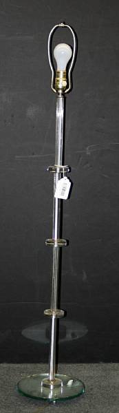 Appraisal: An Art Deco style glass and mirrored floor lamp greatest