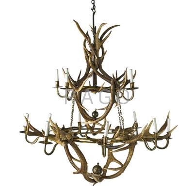 Appraisal: GERMAN ANTLER CHANDELIER -light electrified th c x dia Condition