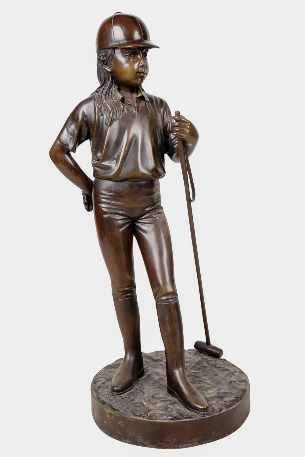 Appraisal: JIM DAVIDSON B POLO PLAYERpatinated bronze signed in casting base