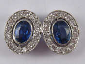 Appraisal: A pair of white metal tests carat gold sapphire and