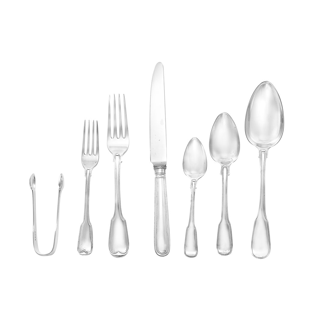 Appraisal: Assembled English Silver Flatware Service In the Old English pattern