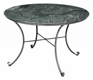 Appraisal: Table with Tubular Base and Green Marble Top American th