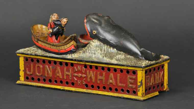 Appraisal: JONAH WHALE MECHANICAL BANK Shepard Hardware Co designed by Peter