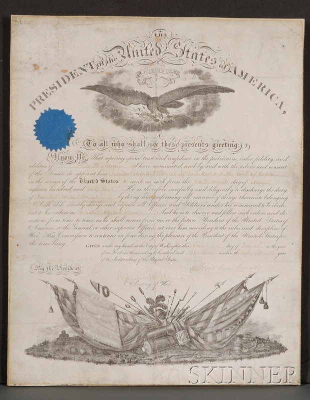 Appraisal: Lincoln Abraham - Signed document March one page on vellum