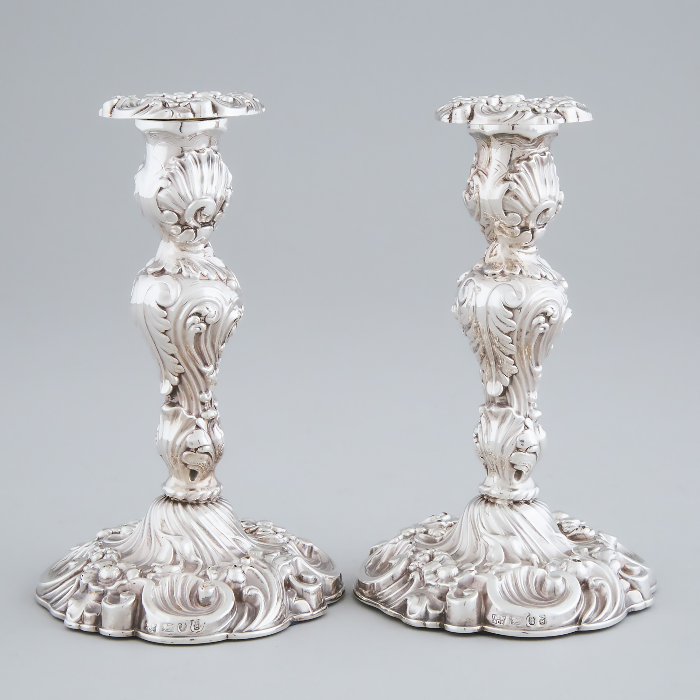 Appraisal: Pair of George IV Silver Candlesticks Waterhouse Hodson Co Sheffield