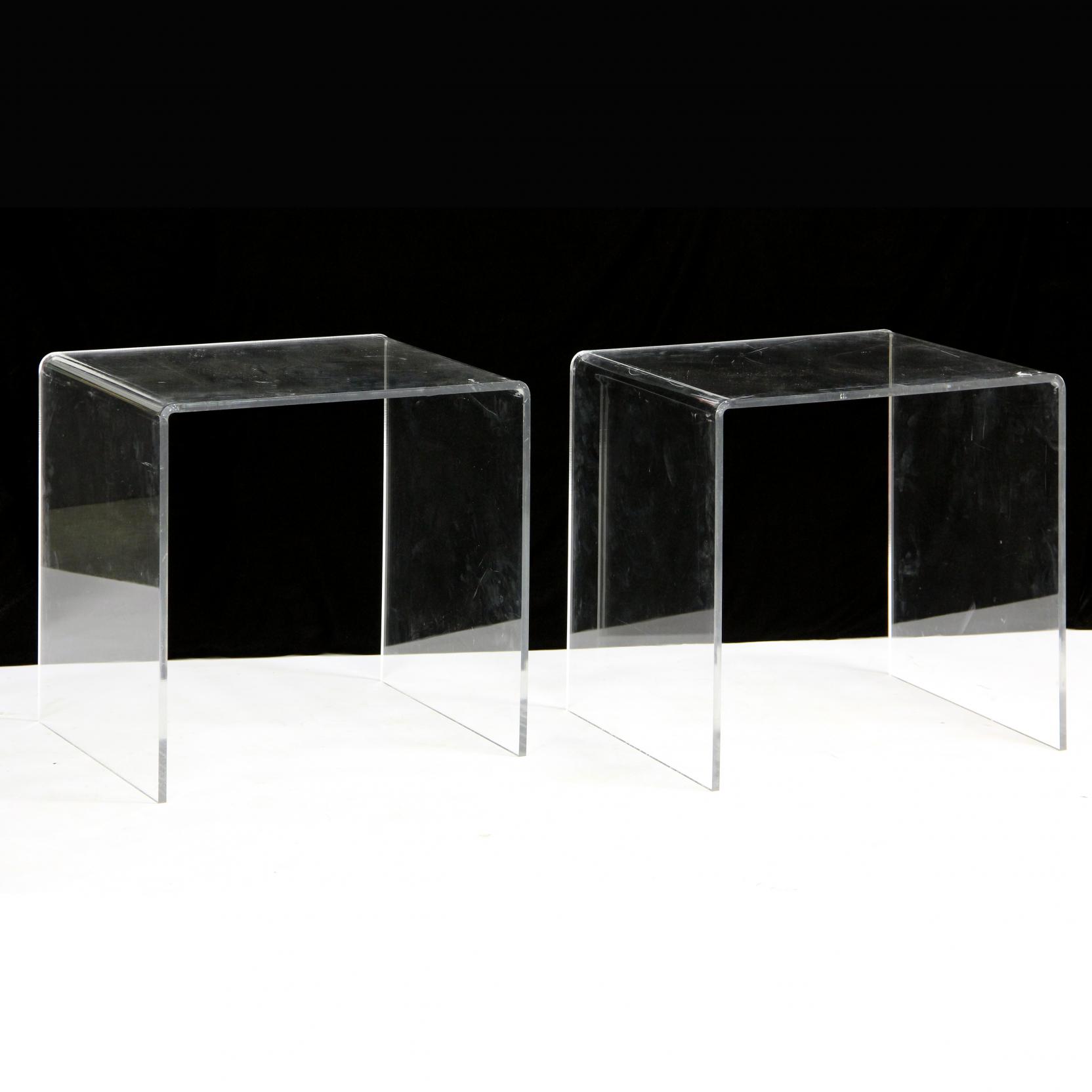 Appraisal: Pair of Lucite Side Tables late th century x x